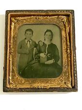 Postmortem Deceased Dead Photo Small Antique Frame Open Eyes Woman & Boy picture
