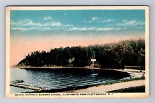 Plattsburgh NY-New York, Beach Catholic Summer School, Antique Vintage Postcard picture