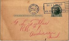 1935 ANDERSON INDIANA POSTCARD FROM CAMP BUY US BONDS CANCEL POSTCARD 39-2 picture