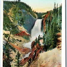 c1910s J.E Haynes Great Fall Red Rock 308 Waterfall Yellowstone Park #16253 A222 picture