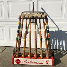 VINTAGE TED WILLIAMS SEARS CROQUET SET COMPLETE PAINTED WOOD EARLY 60'S PROP  picture