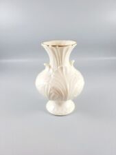 LENOX Raised Leaves  Small Cream Color Vase 24 K Gold Trim 4.5