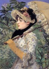 Dream-art Oil painting lady in landscape Jeanne-Spring-1881-Edouard-Manet canvas picture
