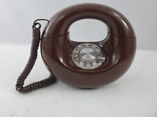 Vintage Western Electric Brown Sculptura Round Donut Phone Rotary Telephone picture