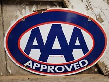 VINTAGE 1956 AAA PORCELAIN SIGN AUTOMOBILE TOWING SERVICE INSURANCE COMPANY 17