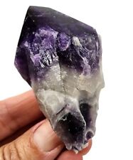Amethyst Chevron Crystal Polished Tip Wand Brazil 64.9 grams picture