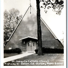 c1950s Dalton, GA Church RPPC St. Joseph's Catholic Midcentury Modern Photo A259 picture