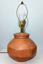 Vintage Mid Century Impruneta Italy Terracotta Table Lamp Signed picture