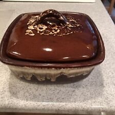VTG  Brown Drip Roseville Pottery With Lid Almost Perfect picture