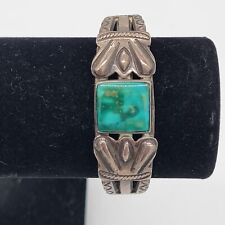 IKE WILSON VINTAGE NAVAJO STERLING TURQUOISE CUFF BRACELET picture