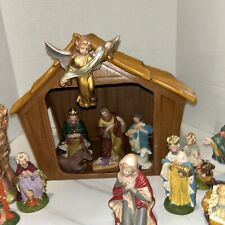 Nativity Set Vtg. Grannycore Beautiful Christmas 17 Piece Ceramic & Resin picture