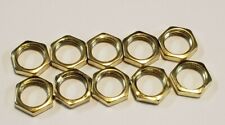 SET OF 10 STEEL BRASS PLATED HEX NUTS 1/2