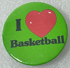I Love Heart Basketball Pinback Pin Button picture