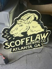Scofflaw Brewing Co. Lighted Rare Beer Sign White Black Bad Goat Atlanta GA. picture