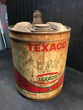 Vintage 1975  Texaco Motor Oil 5 Gallon Metal  Gas Can  Garage Art picture