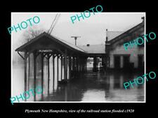 OLD 8x6 HISTORIC PHOTO OF PLYMOUTH NEW HAMPSHIRE THE RAILROAD STATION c1920 picture