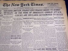 1938 SEPT 21 NEW YORK TIMES - BRITAIN FRANCE GIVE PRAGUE HOURS TO SUBMIT- NT 611 picture