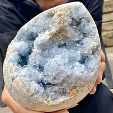 7.5LB Natural Beautiful Blue Celestite Crystal Geode Cave Mineral Specimen picture