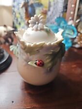 Franz Porcelain Ladybug & Daisies Sugar Bowl With Lid EUC  FZ00401 picture