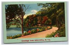 Vintage 1940's Postcard Country Road Greetings from Helvetia West Virginia picture