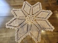 Vintage Thick Crochet  Large Star Doily Trunk Or Buffet Scarf  picture