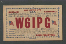 1933 Early Ham Radio (QSL) Card Call Letters W6IPG Oakland Ca picture