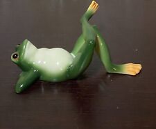 Franz Porcelain Relaxing Frog Figurine Green FZ00079 Toad Sign picture