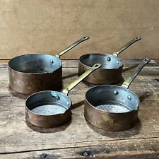 Set 4 Antique Copper & Brass Graduated Kitchen Measuring Cups Folk Arts & Crafts picture