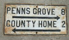 1890s Cast Iron Street Sign New Jersey Garden State Penns Grove County Home picture