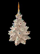 Vintage 1974 Atlantic Mold White Ceramic Christmas Tree 24” Tall With Base picture