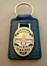 Vintage Maryville (TN) Police Department Officer Shield Leather Key Chain picture