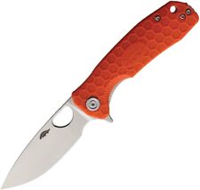 Honey Badger Medium Folding Knife Orange FRN Handle Drop Point Plain Edge HB1019 picture