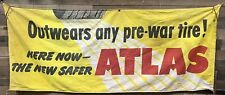 Vintage Atlas Tires Advertising Canvas Banner  picture