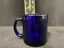 Vintage Libbey Cobalt Blue Glass Coffee Mug Cup 12 oz Made in USA Heavy 3.75”T picture