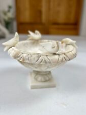 Vintage Italian Carved Alabaster Bird Bath 4 Birds 8x5 View Photos For Condition picture