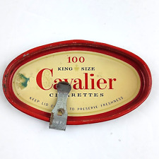 Vintage Cavalier Cigarettes Advertising Tin Ashtray With Slider picture
