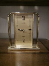SEIKO Desk Clock, Quarts Movement, Gold Tone, Antique/Vintage  picture