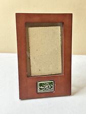 VTG Burnes of Boston Rare Woods Picture Frame With Ceramic Tile Insert picture