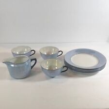 Vintage Pearlized Tea Set Creamer Cups Plates picture