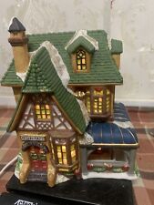 Holiday Time Restaurant Lighted Village Collectibles Winter Christmas Vintage picture