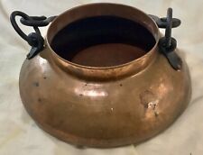 Vintage Hammered Copper Pot With Handle Antique Decor picture