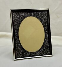 Vintage CARR Silver Tone Metal Picture Photo Frame Oval Ornate Floral Mat picture