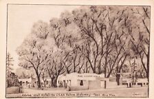 Taos New Mexico Adobe Clay Wall Motel Artist Drawing Raton Hwy Vtg Postcard B37 picture