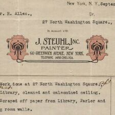 1916 J. Steuhl Inc. Painter Billhead Letterhead Greenwich Ave., NYC Invoice picture