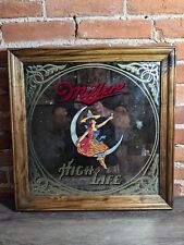 Vintage Original Miller High Life Beer Mirror 18 X 18 Moon Girl 1984 picture