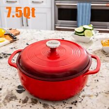 7.5QT Enameled Cast Iron Signature Round Dutch Oven Brand New picture