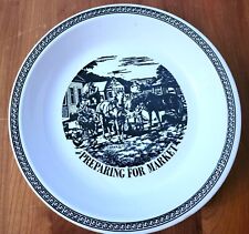 SCARCE PREPARING FOR MARKET Vintage 1970s Reproduction Currier & Ives Pie Plate picture