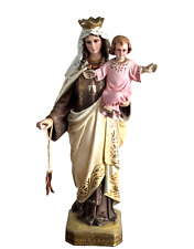 Vintage Catholic Church Virgin Mary and Jesus Statue with Glass Eyes DIMO Spain picture