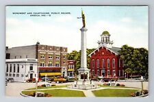 Angola IN-Indiana, Courthouse, Monument, Public Square, Antique Vintage Postcard picture