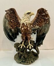 Beautiful High Gloss Bald Eagle Resin Figurine Statue Heavy    10”L x 6”W x 12”H picture
